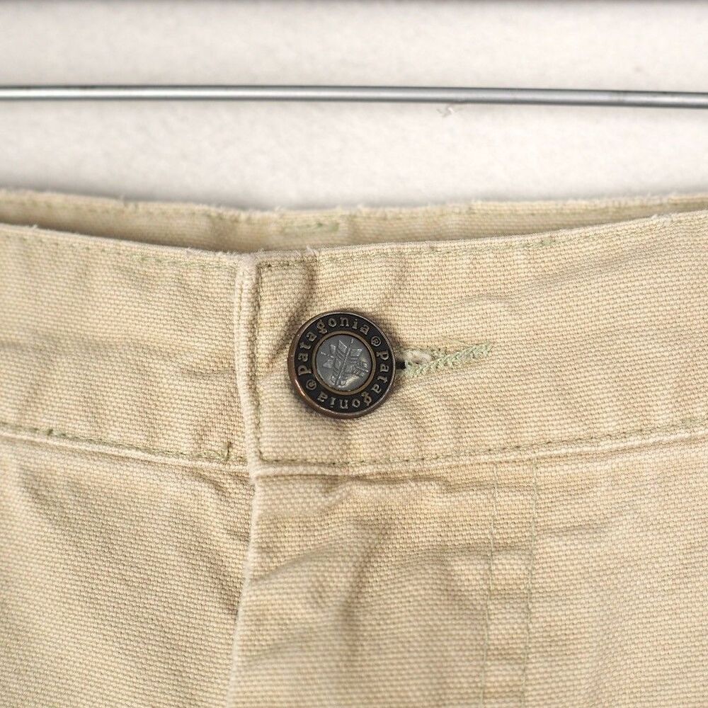 Vintage Patagonia Long Stand Up Shorts Men 34 Beige 8" Inseam Double-Fabric Seat - Picture 4 of 13